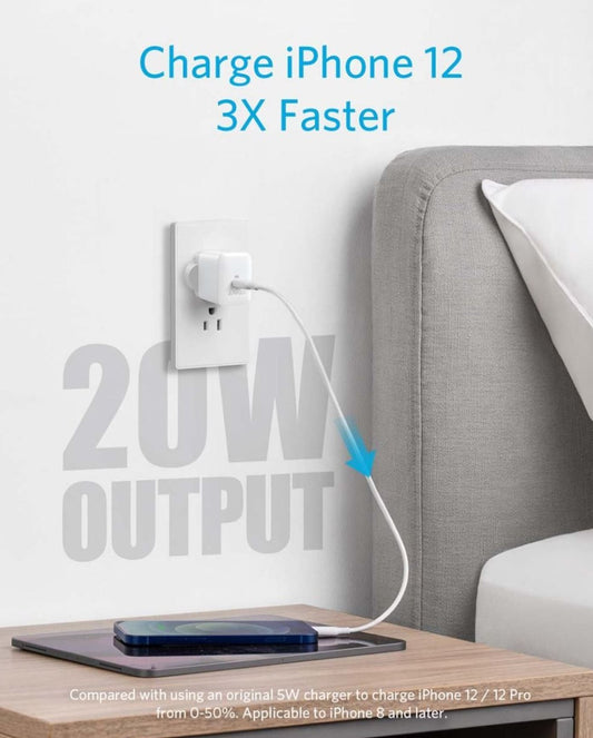 ANKER PowerPort III 20W PD USB-C CHARGER - WHITE