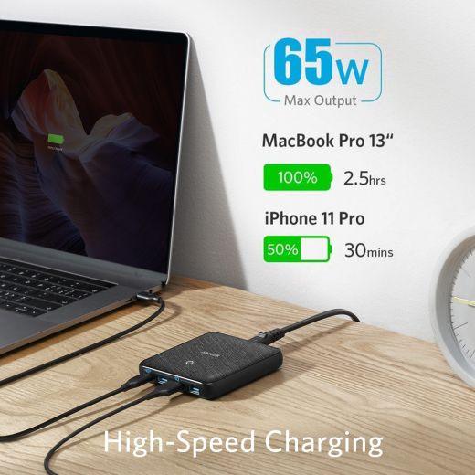 Anker PowerPort Atom III Slim Wall Charger (Four Ports) - Black Fabric