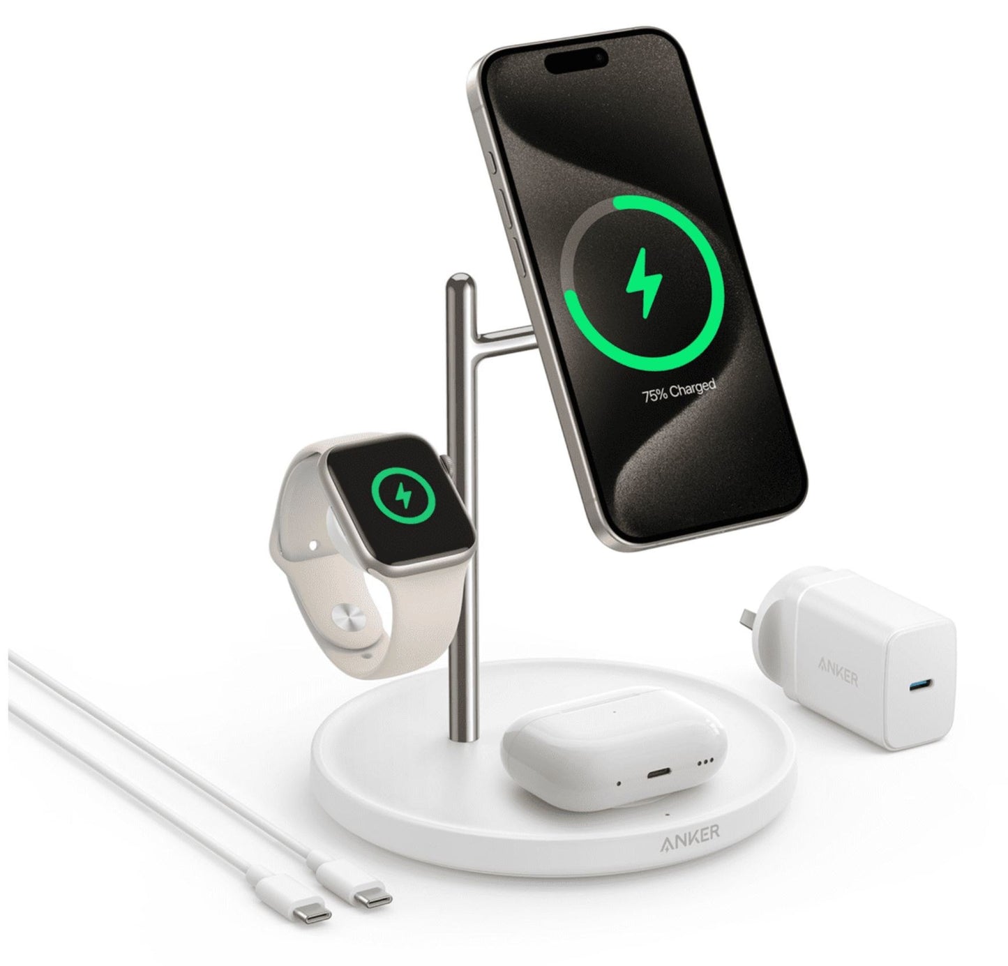 Anker MagGo 3-in-1 Wireless Charging Stand with Qi2