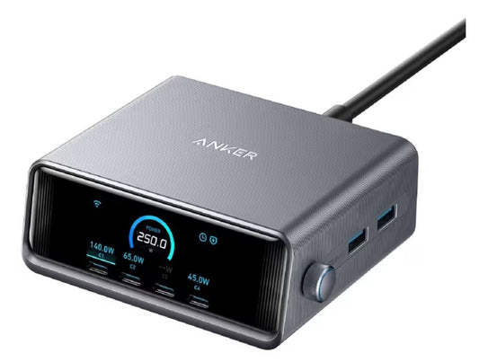 Anker Prime 250W Desktop Charger 6-Port GaNPrime Fast Charging Hub with LCD