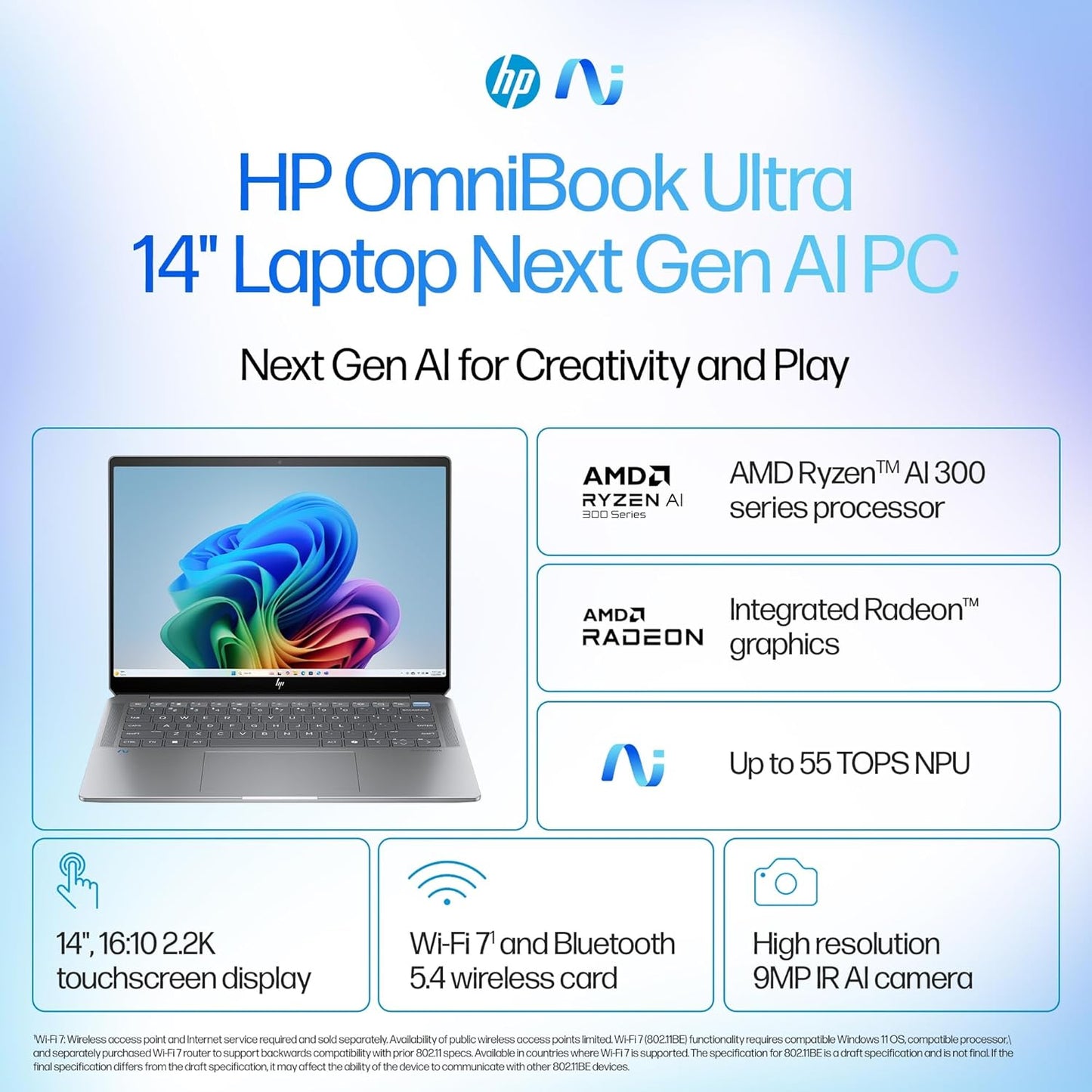 HP OmniBook Ultra AI 14” Touchscreen Laptop 16GB RAM 1TB SSD