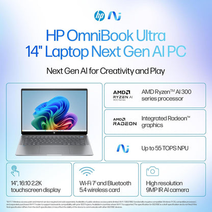 HP OmniBook Ultra AI 14” Touchscreen Laptop 16GB RAM 1TB SSD