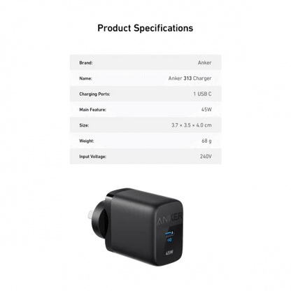 Anker 313 Ace 2 45W GaN Wall Charger
